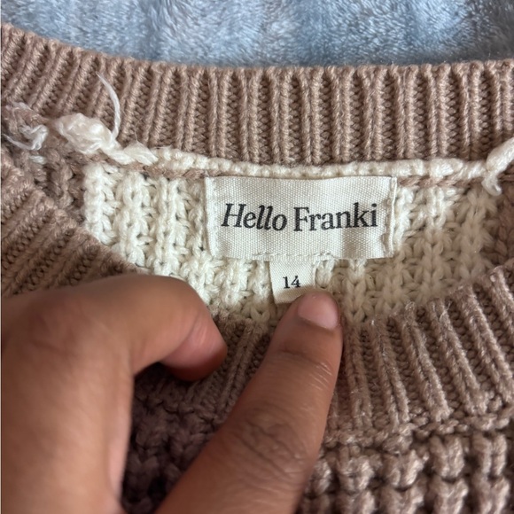 Francesca's Collections Brown and Cream Checkered Sweater - Picture 2 of 2